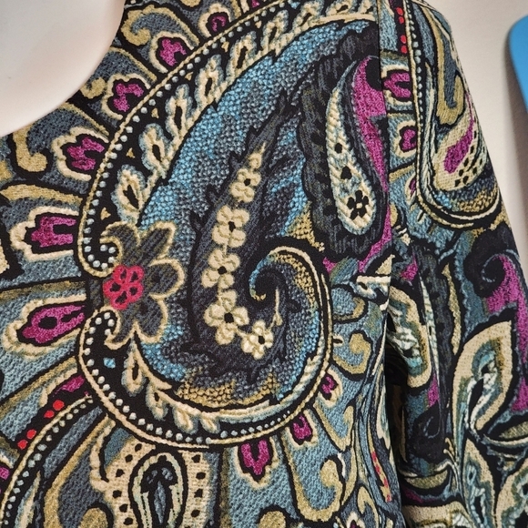 J Jill Paisley print blouse with tiered layers Size Petite XS - Picture 5 of 11